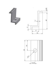 END CLAMP 40X50 SILVER